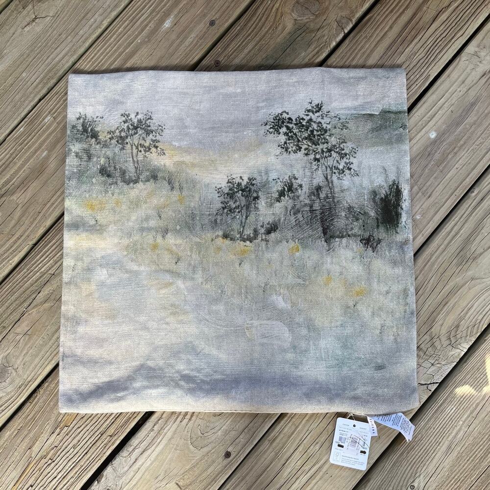 Pottery Barn Meadow Print Pillow Cover 20" X 20" Watercolor Print. NEW